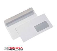 100 BUSTE COMMERCIALI DA LETTERA BLASETTI 11X23 CM, 80G, BIANCHE CON FINESTRA