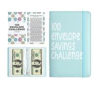 100 buste di denaro risparmiando la sfida, Cash Organizer Book, Budgeting Income Tracking Folder, Reusable Savings Binder for Low Buy Goals, Urgency Funds, Family Financial Management