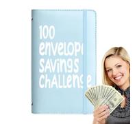 100 buste di risparmio Challenge Binder - Money Saving Wallet With Upgraded Cash Envelopes, 100 Day's Money Saving Challenge Book With Buses, Days Tracker Planner To Salve 5050 Dollari For Men