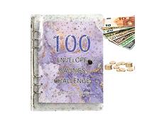 100 Buste Di Risparmio Di Denaro,Libro Di Sfide Di Risparmio Con Buste - Libro di Sfide di Risparmio 5,Cartella di Risparmio di denaro per pianificare e risparmiare