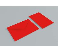 100 Buste e Cartoncini in scatola di PVC 6,5x8 cm (Rosso)