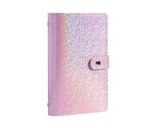 100 buste for la sfida del risparmio di denaro, pianificatore di budget riutilizzabile in PU o buste for incassare, è possibile utilizzare entrambi i lati(Pink)