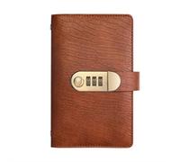 100 buste per il risparmio di denaro con blocco password, 2025 nuovo blocco vintage protetto da password, agenda per sfide di risparmio, agenda economica per uomini e donne (marrone scuro, 1 pz)