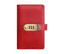 100 buste per il risparmio di denaro con blocco password, 2025 nuovo blocco vintage protetto da password, agenda per sfide di risparmio, agenda economica per uomini e donne (rosso, 1 pz)