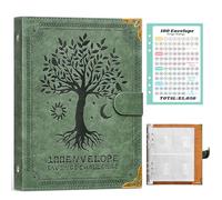 100 buste per il risparmio di denaro, raccoglitore per risparmiare denaro con 25 tasche numerate trasparenti e 3 tracker di risparmio, libro delle sfide di risparmio A5, libro per risparmiare denaro