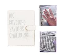 100 buste per il risparmio di denaro, un modo semplice e divertente per risparmiare $5.050, 100 buste, raccoglitore per sfide di risparmio, formato A5, con buste per contanti (bianco)