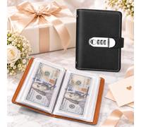 100 buste per le sfide di risparmio, blocco note con serratura e tasca | Libro di risparmio protetto da password. 100 tasche trasparenti per riporre contanti e gestione del budget.