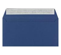 100 buste per lettere, formato DIN lungo, colore blu scuro, 11 x 22 cm, 120 g/m², chiusura adesiva, per battesimo e inviti
