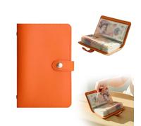 100 buste per risparmiare denaro, 18,5 x 12,5 cm, 50 pagine, utilizzabile su entrambi i lati, libro per risparmiare denaro, per coppie, uffici e casa (arancione)