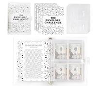 100 Buste per Risparmiare, Libro per Sfide di Risparmio, Savings Challenge Binder Budget, Sfide di Risparmio con Buste per Contanti, Modo Facile e Divertente per Risparmiare €5.050
