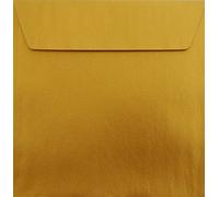 100 buste quadrate, con strisce adesive, colore oro, metallizzate, 17 x 17 cm, 170 x 170 mm