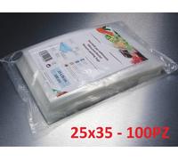 100 buste sottovuoto per alimenti bustine 25x35 alimentari sigillare sotto vuoto