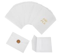 100 buste trasparenti prepiegate per biglietti da 12,7 x 17,8 cm, in carta pergamena, con sigilli di cera, involucri traslucidi per baby shower, matrimoni