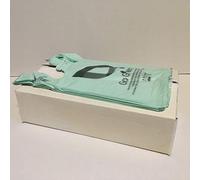 100 buste VERDI sacchetti biodegradabili compostabili 22+12x40 per negozi alimentari, usi domestici a strappo e asola per appenderli ideali anche per raccolta umido differenziato