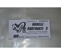 100 BUSTE WR "BONELLI CARTONATI 3" 245x315 mm x Apocalisse Lombroso Chambara Lo