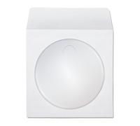 100 Bustine di carta per CD con finestra e risvolto di chiusura, custodie CD, accessori per dispositivi audio