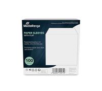 100 bustine porta cd e dvd in carta bianca con pattina di chiusura senza finestra