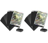 100 bustine protettive per carte, antiscivolo e anti-impronte per Pokémon, fronte trasparente e retro nero satinato, adatte per MTG, TCG, Magic, carte sportive e carte da baseball (66x91 mm)