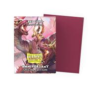 100 Bustine Sleeve Dragon Shiel Matte - Red / Gold 25th Anniversary mtg Magic
