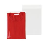 100 BUSTINE TRASPARENTI CELLOPHANE 20x30+5 ALETTA ADESIVE BUSTE INDUMENTI