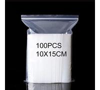 100 Bustine Trasparenti Richiudibili, Sacchetti Alimenti Richiudibili, Bustine Ermetiche Piccole,Sacchetti Plastica Trasparente con Zip Alimenti Ispessimento e Resistente 10x15cm