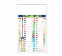 100 calendari calendario 2026 multicolor - misura 28,8x47 - stampa personalizzata adesiva tuo logo - regalo clienti negozi pubblicita'