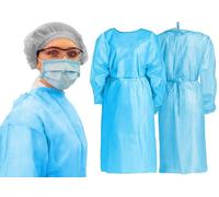 100 camici, Blu - allacciare - USA E GETTA Kittel protezione Kittel Kittel - monouso in tessuto non tessuto visitatori Kittel visitatori Cappotto - dimensioni: ca. 130 x 140 cm (taglia unica) - QUALITÀ PROFESSIONALE von bicap