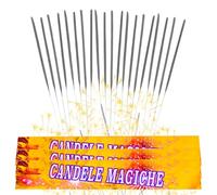 100 Candeline Magiche 35 cm Scintille Luminose - Kit 10 Confezioni da 10 di Bastoncini Scintillanti - Perfette per Matrimonio, Compleanno, Capodanno, Feste All'aperto e Party - Cat. 1