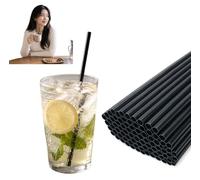 100 cannucce riutilizzabili 21x0,6cm, plastica nera senza BPA, robuste e durevoli, ideali per cocktail, caffè, famiglie, bar e feste