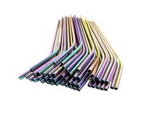 100 cannucce riutilizzabili in acciaio inossidabile 304, colorate(Rainbow Bent)