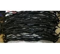 100% Capelli Umani Dreadlocks Fatti A Mano 20 Pezzi 20'' Neri Con Punte Ricce