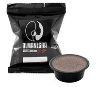 100 Capsule Almanegra Caffè - Compatibili Lavazza A Modo Mio - Miscela Forte, Tostatura Scura - Caffè Intenso e Cremoso - Made in Sicily