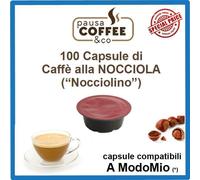 100 capsule cialde CAFFE' ALLA NOCCIOLA ("NOCCIOLINO") compatibile A MODO MIO