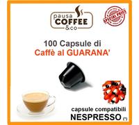 100 capsule cialde di CAFFE' AL GUARANA' compatibili NESPRESSO