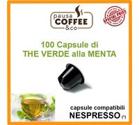 100 capsule cialde THE TE TÈ VERDE alla MENTA compatibili NESPRESSO