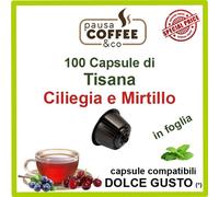 100 capsule cialde TISANA CILIEGIA e MIRTILLO compatibili DOLCE GUSTO