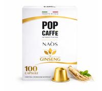 100 Capsule Ginseng Compatibili con Nespresso® Original POP CAFFÈ - Caffè al Ginseng Solubile Energetico Cremoso - Bevanda Calda Dolce Intensa - Formato Maxi Risparmio Made in Italy