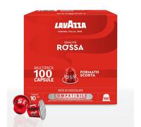 100 Capsule Lavazza Compatibili Nespresso Alluminio Caffè Qualità Rossa 10pz