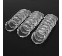 100 capsule rotonde in plastica trasparente per monete da 24 mm con design apribile che supporta le esigenze di sicurezza e visibilità della raccolta