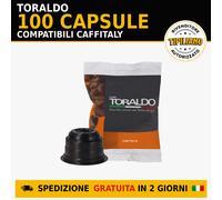 CAFFÈ TORALDO | Compatibile Caffitaly* | Caffè Selezionato, Tostato e Torrefatto in Italia | Eccellenza del Caffè Napoletano (100 Capsule, Miscela Cremosa)