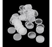 100 capsule trasparenti rotonde in plastica per conservare monete, diametro 22 mm, con apertura a mezzaluna, per una protezione sicura delle monete