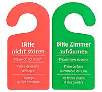 100 cartelli per porta Hotel Bitte nicht stören - Pulire la stanza rosso/verde