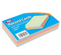 100 cartoncini con titolo, formato A6, multicolore, a righe, confezione da 100