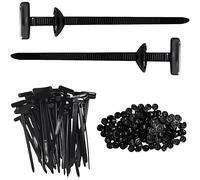 100 cavi universali in nylon per cavi di fissaggio, fibbia universale per supporto auto, colore nero, per costruzione, giardino, carrozzeria
