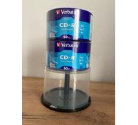 100 CD-R VERBATIM VERGINI VUOTI 52X 700MB REGALO DVD-R CON BUSTINA E CAMPANA