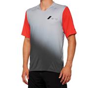 100% Celium Maglia da bicicletta a maniche corte, grigio/rosso, Taglia M