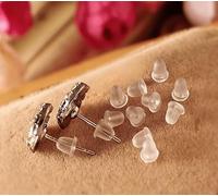 100 chiusure in silicone trasparente per orecchini, 4 mm, design sicuro anti-goccia, vestibilità comoda invisibile per orecchini, ideali per orecchie sensibili e uso quotidiano, risultati di gioielli