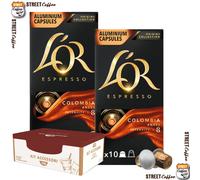 50 Cialde Capsule alluminio Caffe L'OR Compatibile Nespresso Miscela Colombia