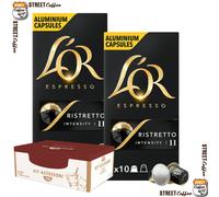 50 Cialde Capsule alluminio Caffe L'OR Comp. Nespresso Miscela Ristretto 11