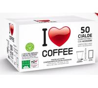 100 CIALDE filtrocarta ese 44 mm + kit accesssori I LOVE COFFEE MISCELA ROSSA